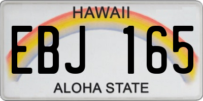 HI license plate EBJ165