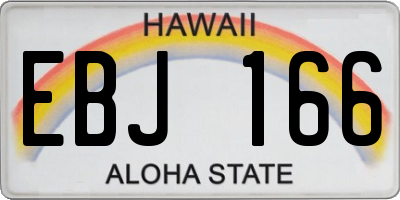 HI license plate EBJ166