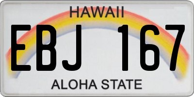 HI license plate EBJ167