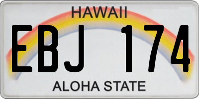 HI license plate EBJ174