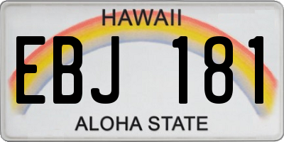 HI license plate EBJ181
