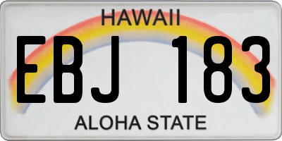HI license plate EBJ183