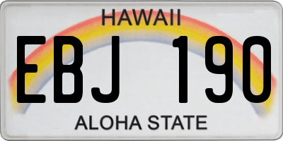 HI license plate EBJ190