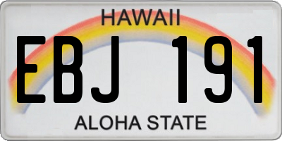 HI license plate EBJ191