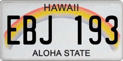 HI license plate EBJ193