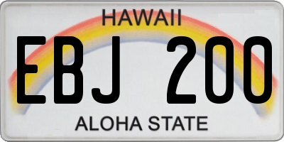 HI license plate EBJ200