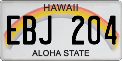 HI license plate EBJ204