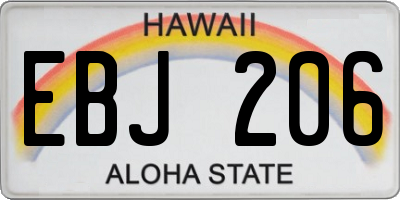HI license plate EBJ206