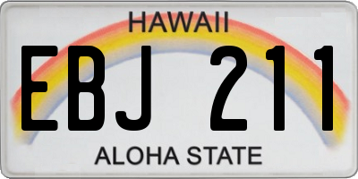 HI license plate EBJ211