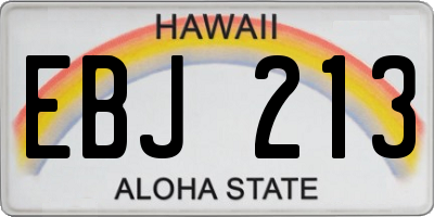 HI license plate EBJ213