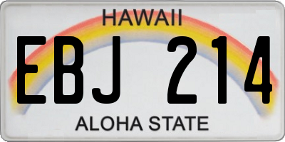 HI license plate EBJ214