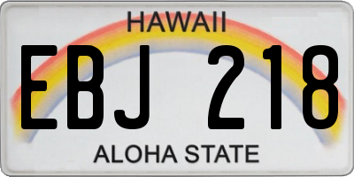 HI license plate EBJ218