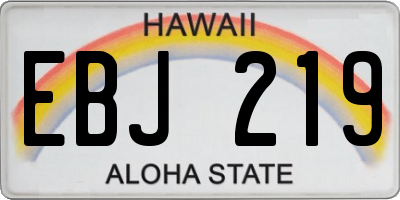 HI license plate EBJ219