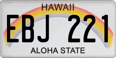 HI license plate EBJ221