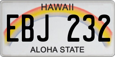 HI license plate EBJ232