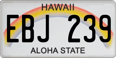 HI license plate EBJ239
