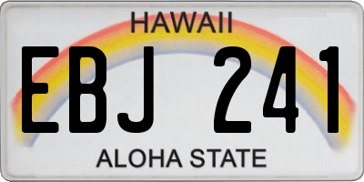 HI license plate EBJ241