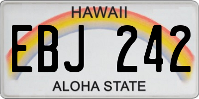HI license plate EBJ242