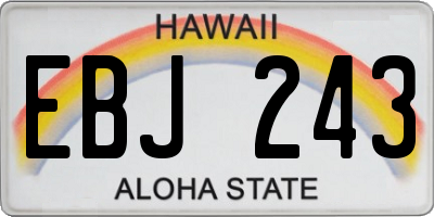 HI license plate EBJ243