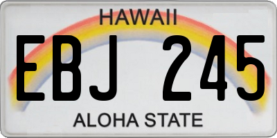 HI license plate EBJ245