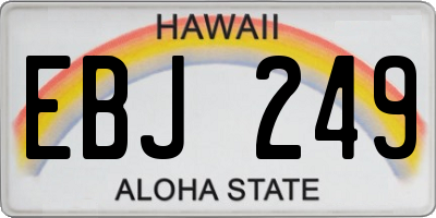 HI license plate EBJ249