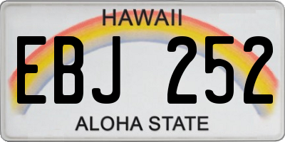 HI license plate EBJ252