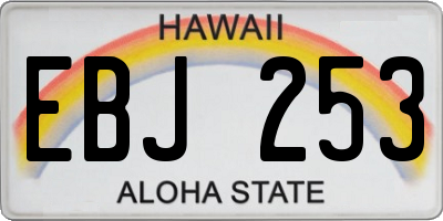 HI license plate EBJ253