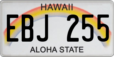 HI license plate EBJ255