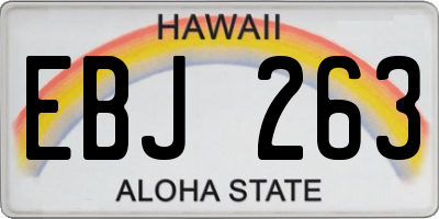 HI license plate EBJ263