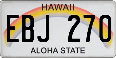 HI license plate EBJ270