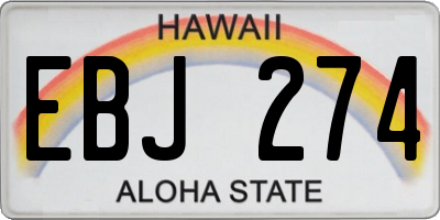 HI license plate EBJ274