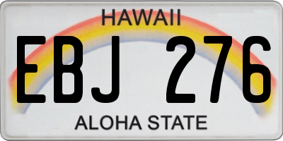 HI license plate EBJ276