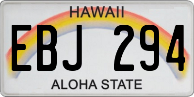 HI license plate EBJ294