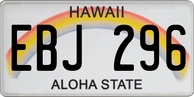 HI license plate EBJ296