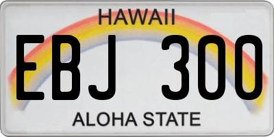 HI license plate EBJ300