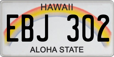 HI license plate EBJ302