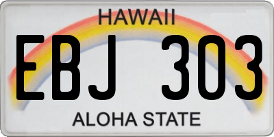 HI license plate EBJ303