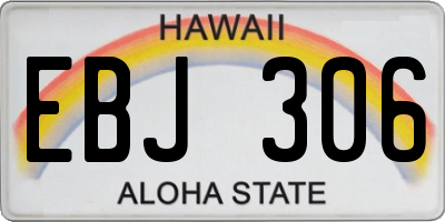 HI license plate EBJ306