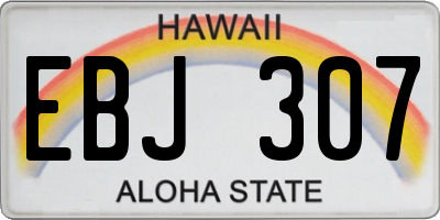 HI license plate EBJ307