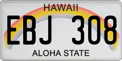 HI license plate EBJ308