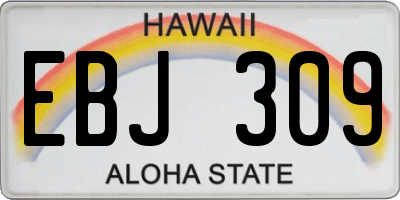 HI license plate EBJ309