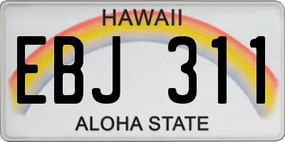 HI license plate EBJ311