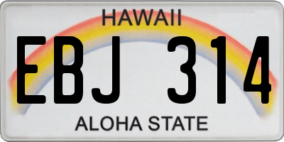 HI license plate EBJ314