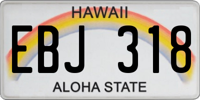 HI license plate EBJ318
