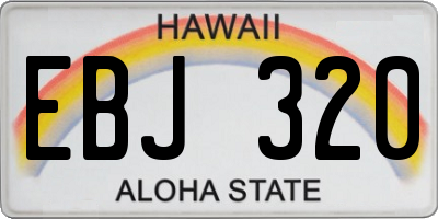 HI license plate EBJ320