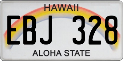 HI license plate EBJ328