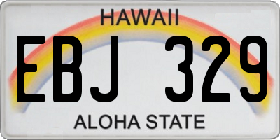 HI license plate EBJ329