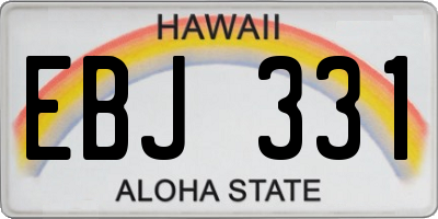 HI license plate EBJ331
