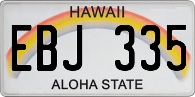 HI license plate EBJ335
