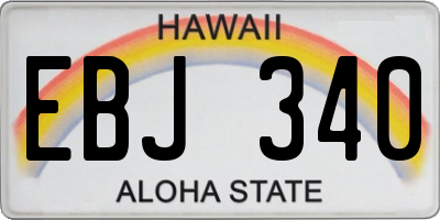 HI license plate EBJ340